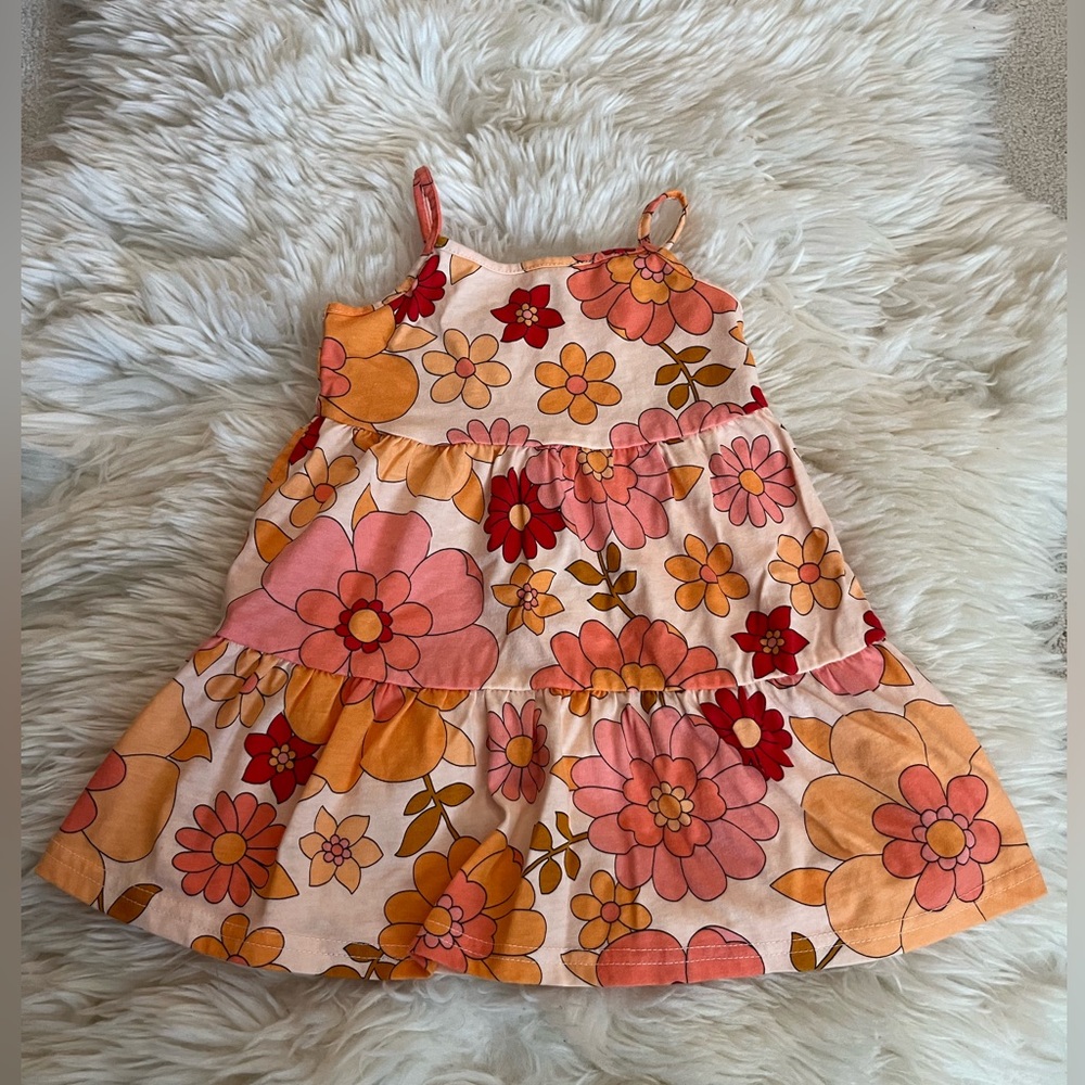 Red and pink floral sleeveless dress, The Children’s Place, 12-18M